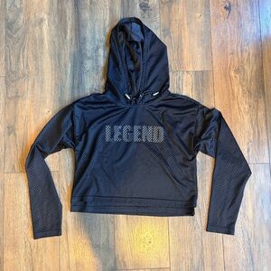 Forever 21 Black Mesh Cropped Hoodie Size Small Women’s Juniors